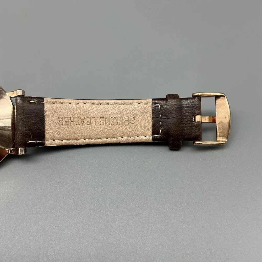 Daniel Wellington Classic Mens Watch 40mm Rose Gold Tone Leather New Battery